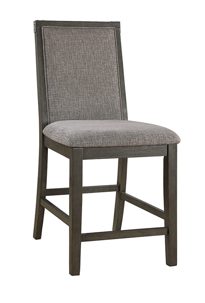 Gray wood finish counter height chairs by Poundex