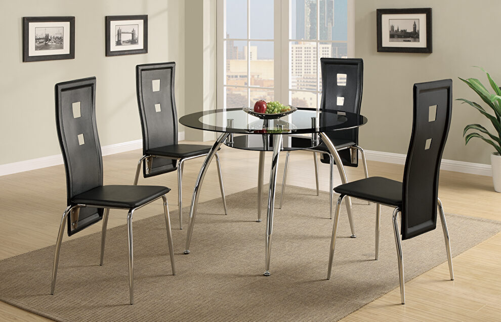 Tempered glass top 5pcs dining set by Poundex