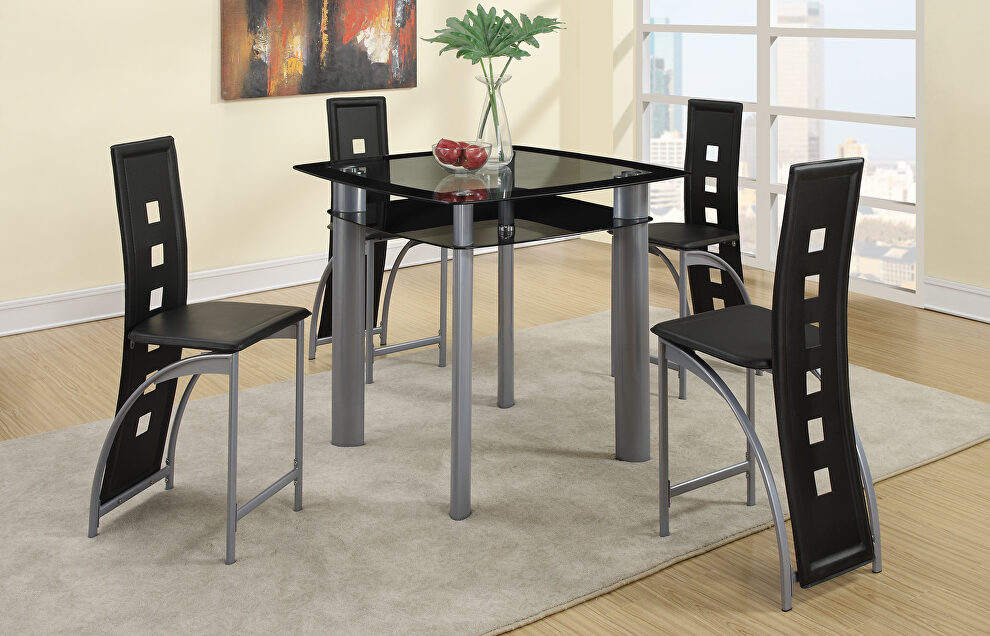 Tempered glass top counter heigh dining set by Poundex