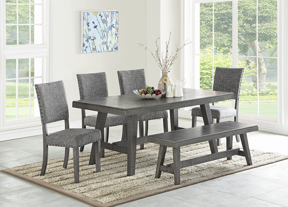 Gray woods and veeners dining table by Poundex