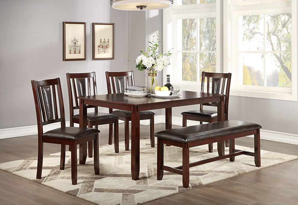 5pcs dining table set in espresso finish by Poundex