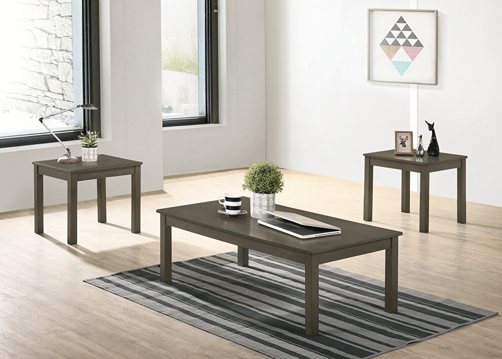 Gray paper veneer top 3pcs coffee table set by Poundex