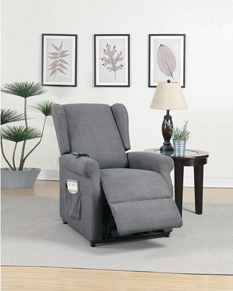 Lift chair in charcoal fortress fabric by Poundex
