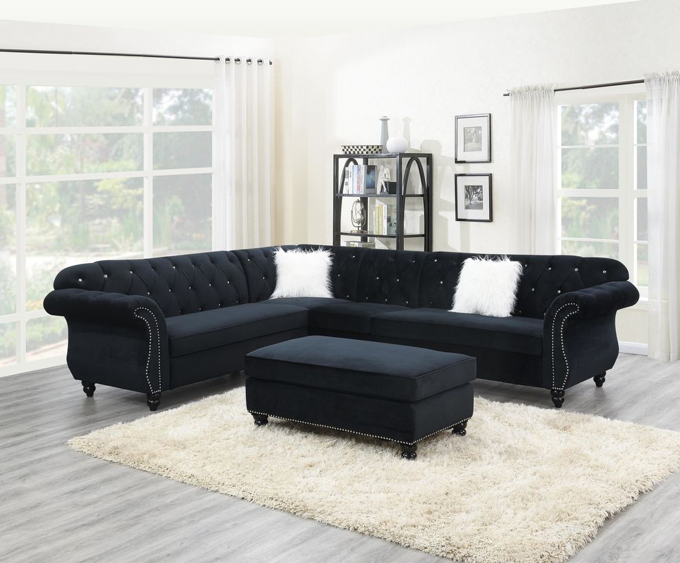4pcs royal style tufted back sectional sofa by Poundex
