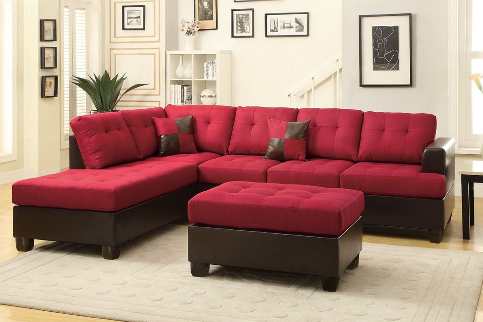 Carmine reversible casual sectional couch by Poundex