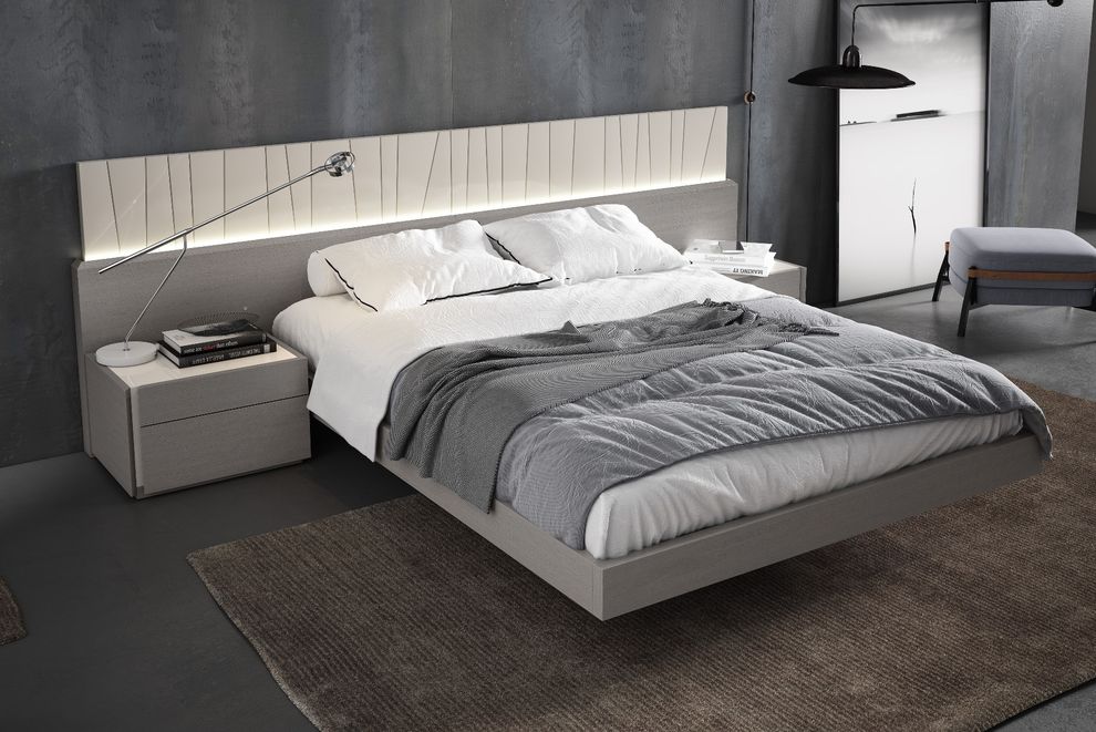 Premium European qualiy king bed in gray by J&M