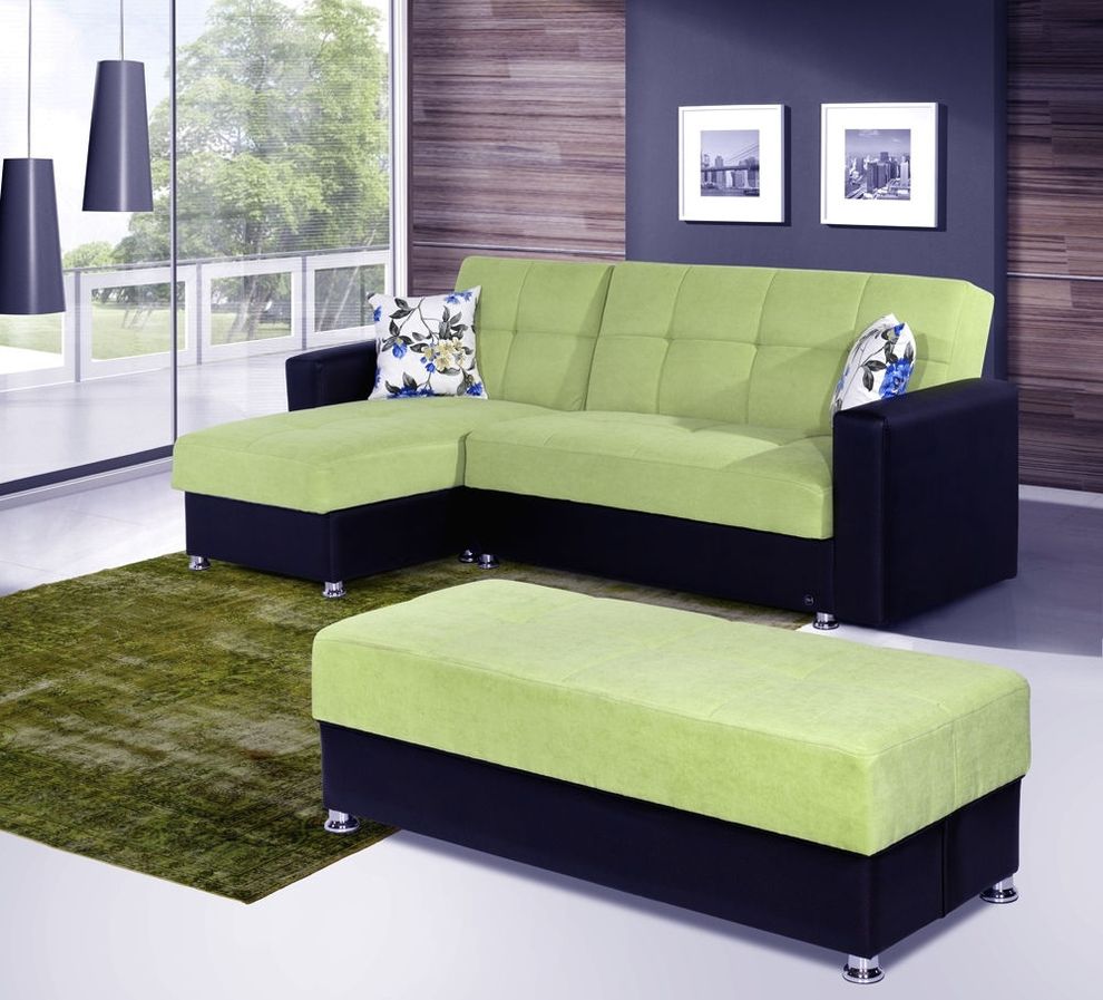 Microfiber reversible sectional sofa w/ storage by Alpha