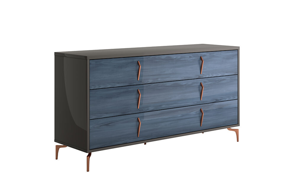 Blue lacquer Italian glossy dresser by SofaCraft
