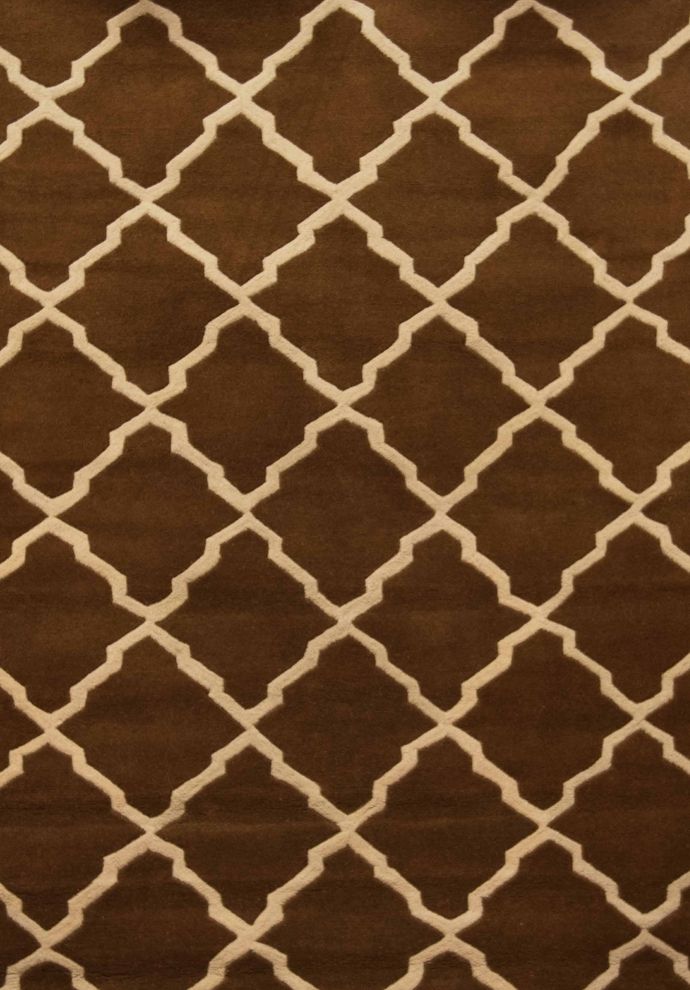 Brown modern casual style 6x8 area rug by Istikbal