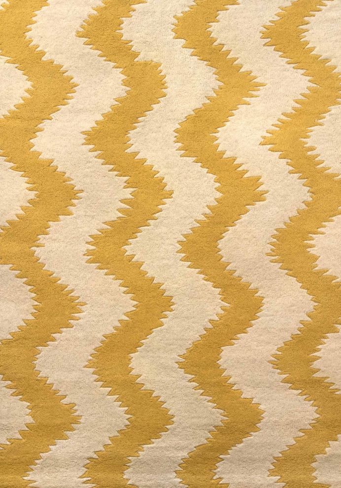 Yellow modern casual style 6x8 area rug by Istikbal