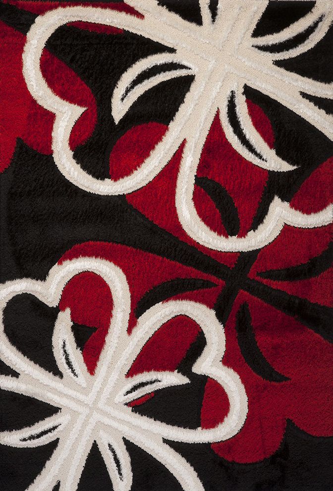 Black/red contemporary style 6x8 area rug by Istikbal