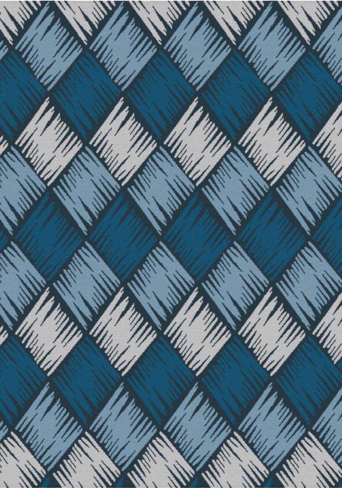 Blue modern living room 8x11 area rug by Istikbal