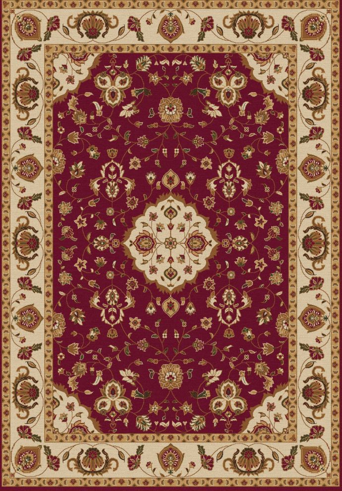 Red classic traditional 6x8 area rug by Istikbal