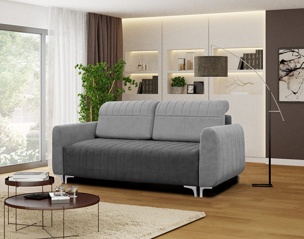 Stylish queen size sleeper sofa in gray by Skyler Design