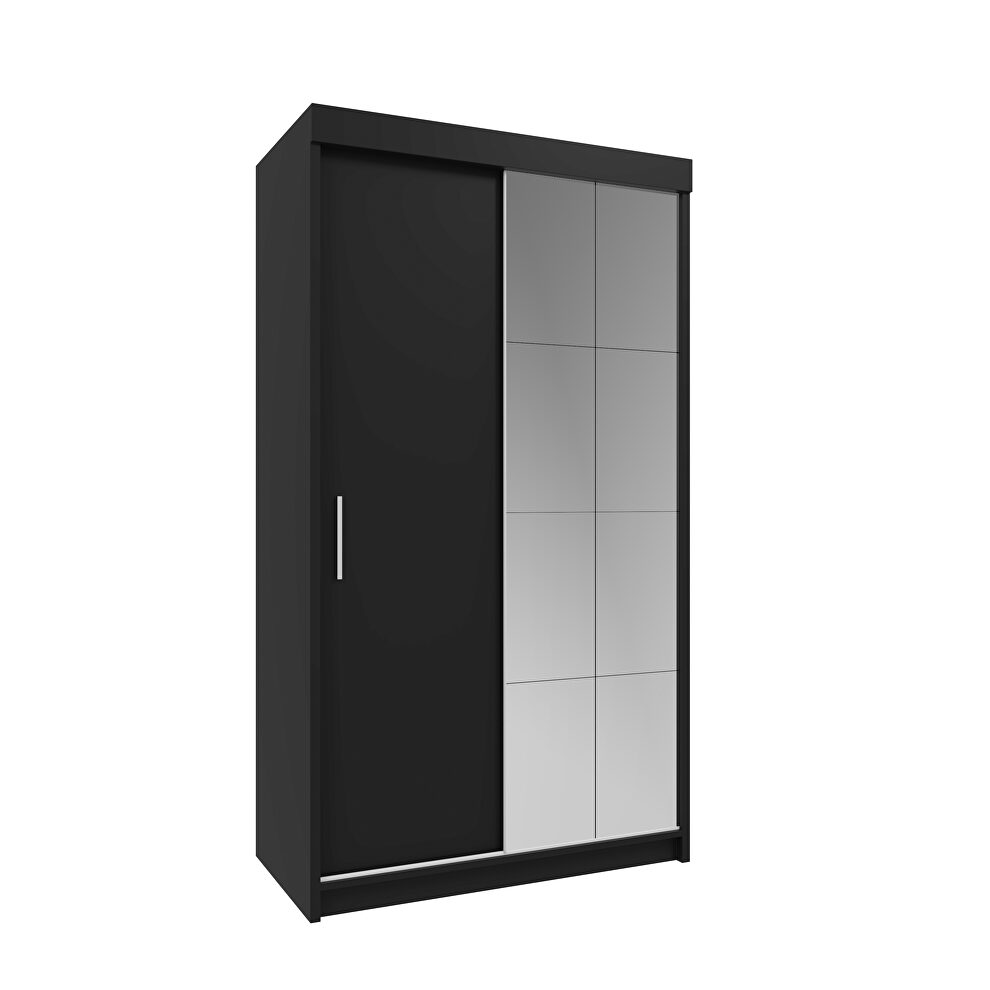 Bedroom 47-inch black wardrobe/closet w/ sliding doors by Skyler Design
