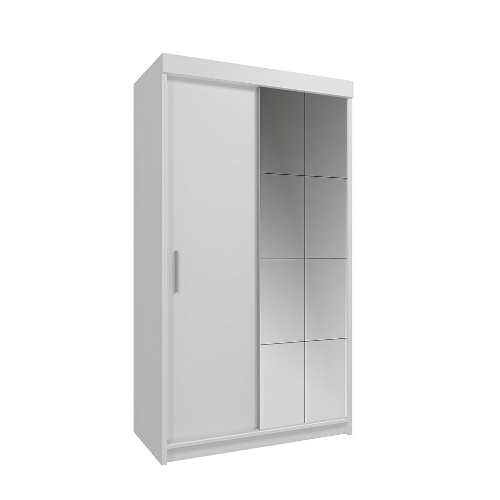 Bedroom 47-inch white wardrobe/closet w/ sliding doors by Skyler Design