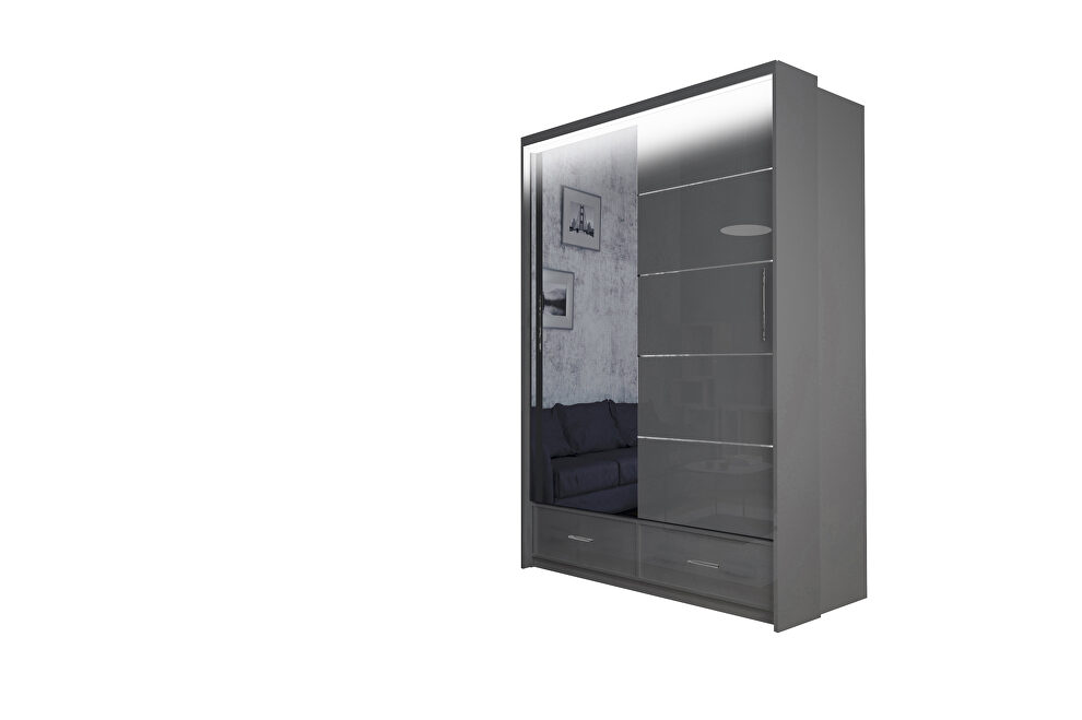 Gray modern closet / wardrobe by Skyler Design
