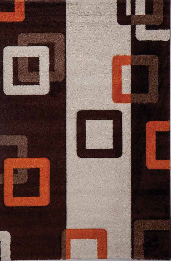 Brown/orange modern style 8x11 feet area rug by Istikbal