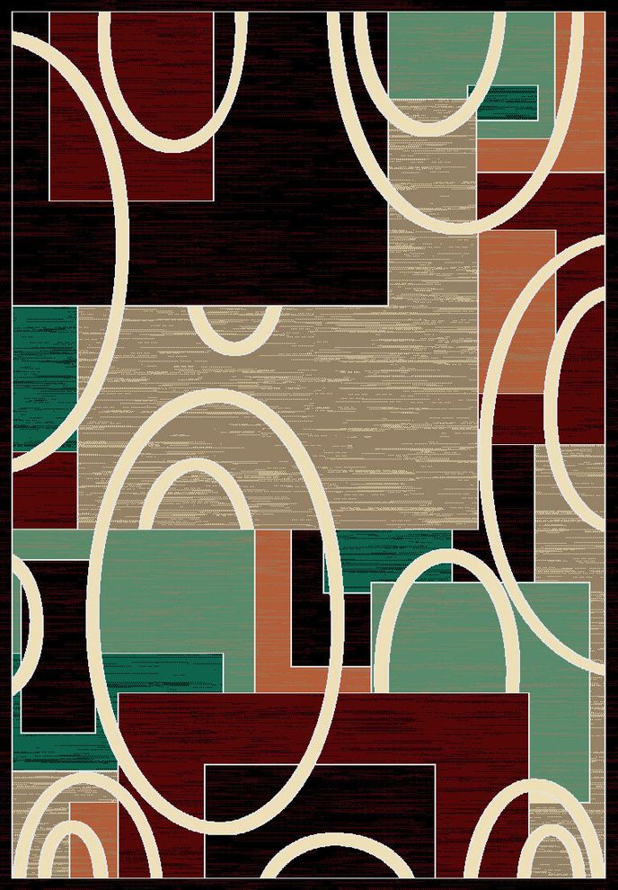 Green contemporary area rug 8x11 feet by Istikbal