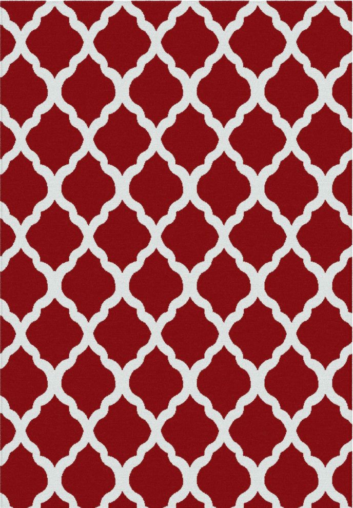 Red modern style 6x8 feet area rug by Istikbal