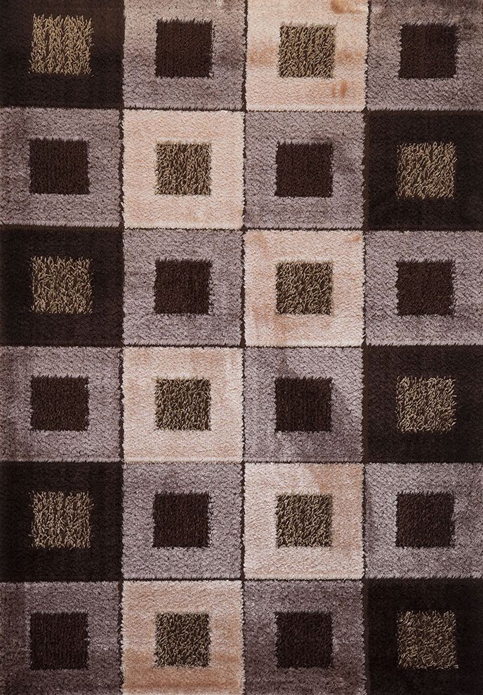 Brown contemporary style 6x8 feet area rug by Istikbal