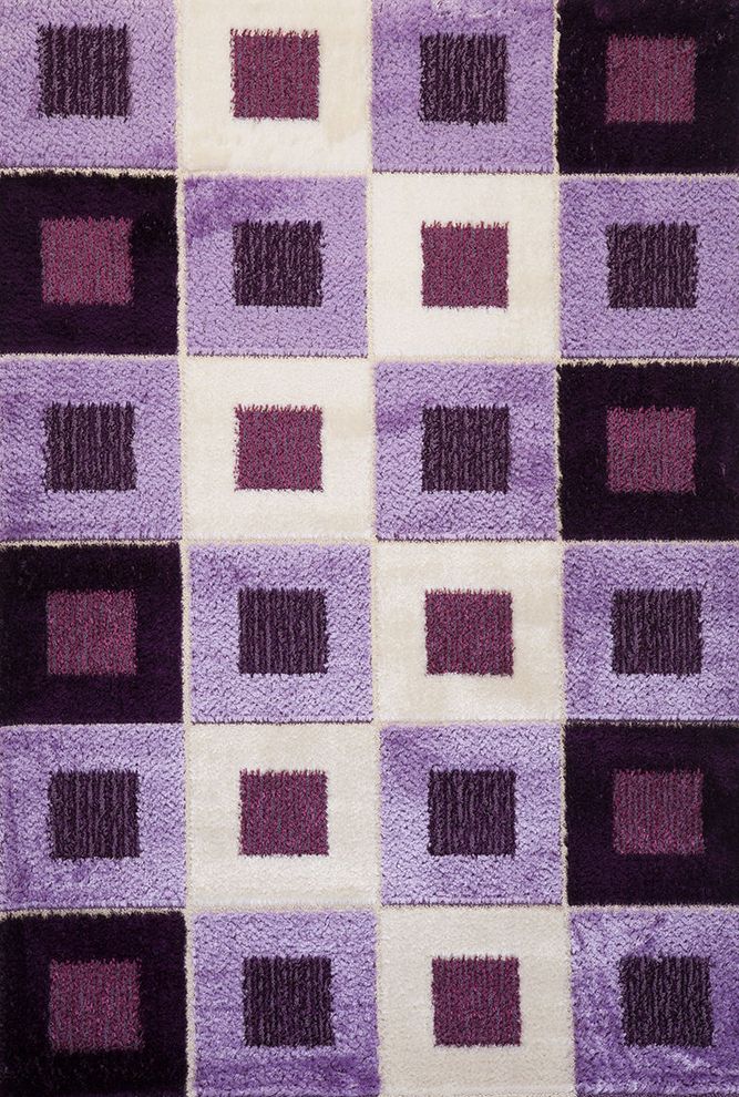 Purple contemporary style 6x8 feet area rug by Istikbal