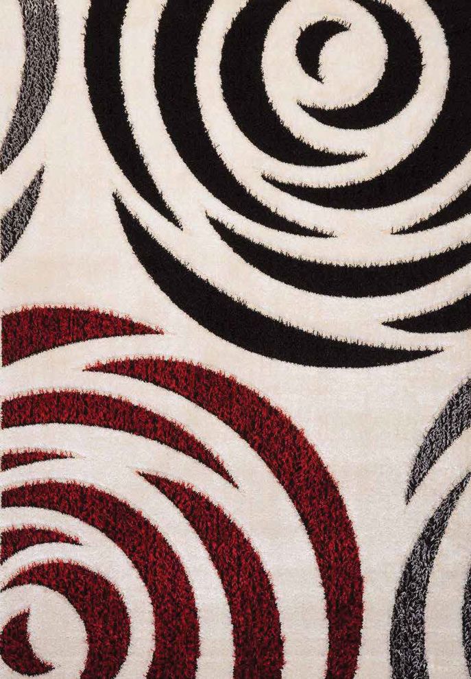 Red contemporary style 6x8 feet area rug by Istikbal