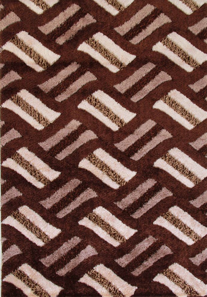 Brown contemporary style 8x11 feet area rug by Istikbal