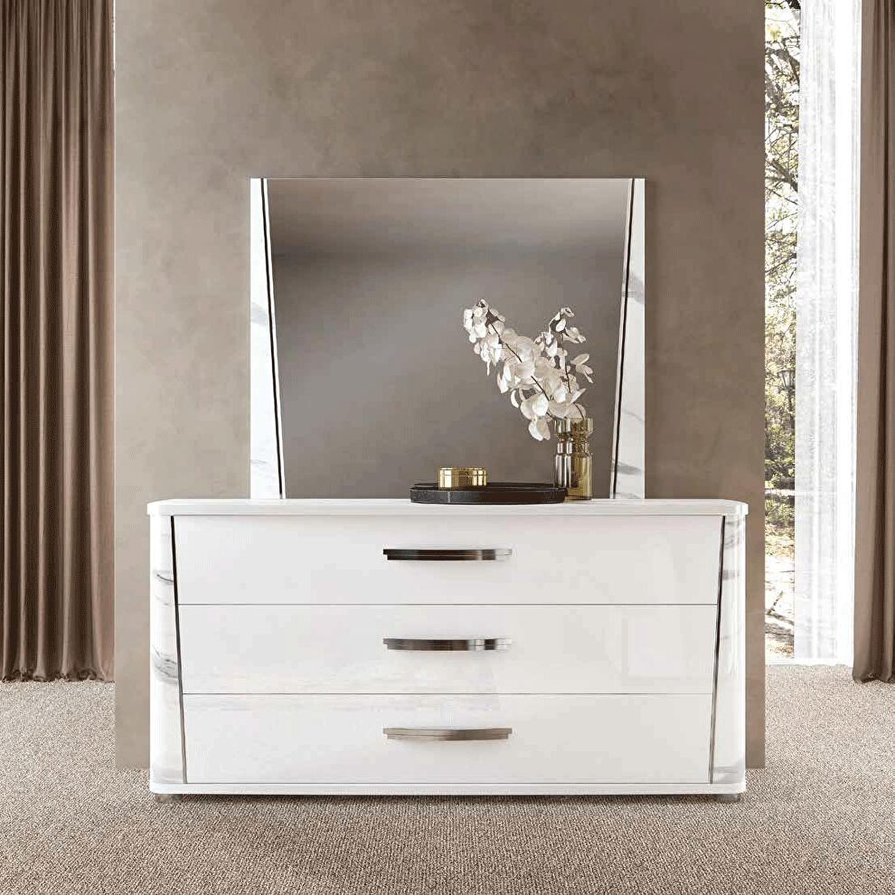 White / gray contemporary sleek style dresser by Status Italy