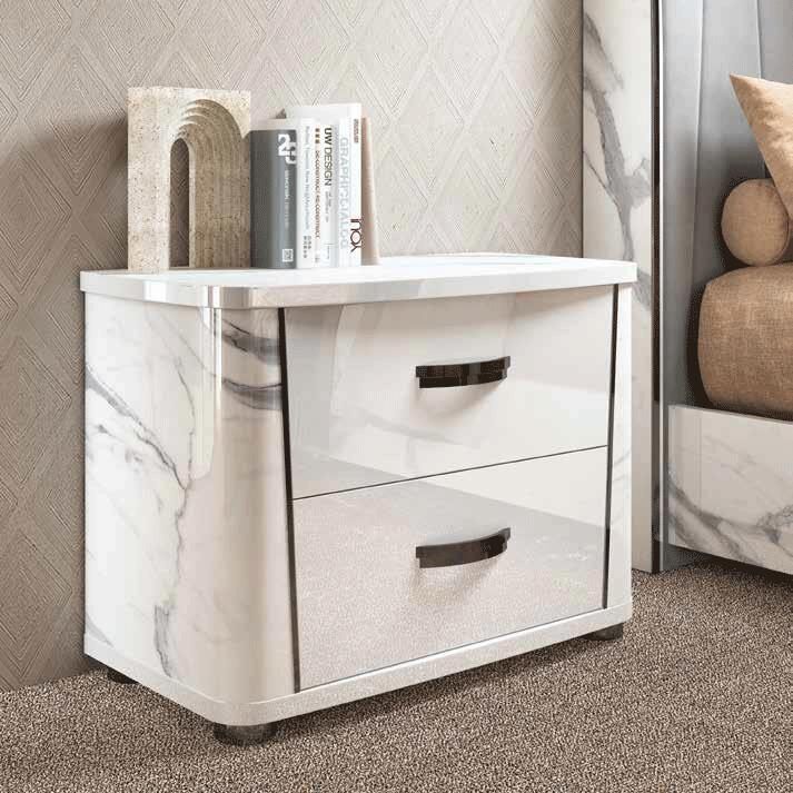 White / gray contemporary sleek style night stand by Status Italy