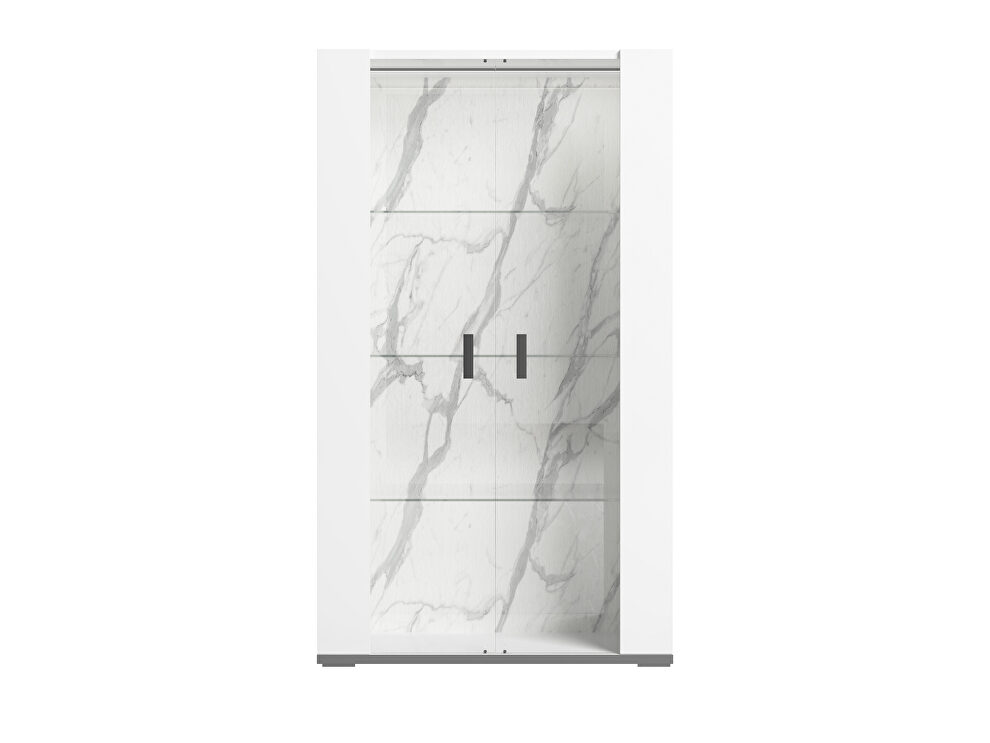 Glass / white high-gloss china cabinet by Status Italy