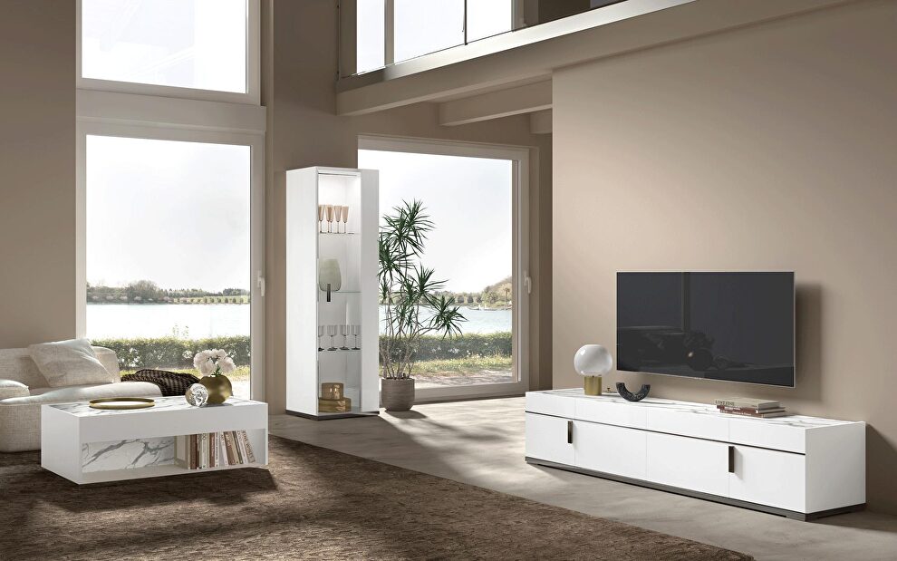 Contemporary white TV stand by Status Italy