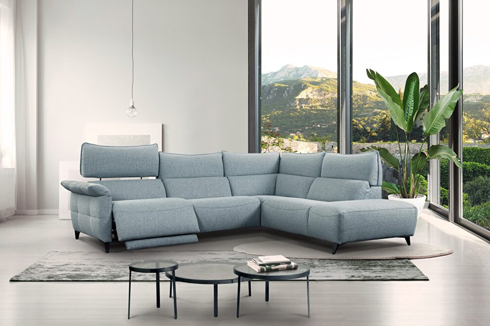 Gray sectional sofa w/ optional swivel chair by Stella