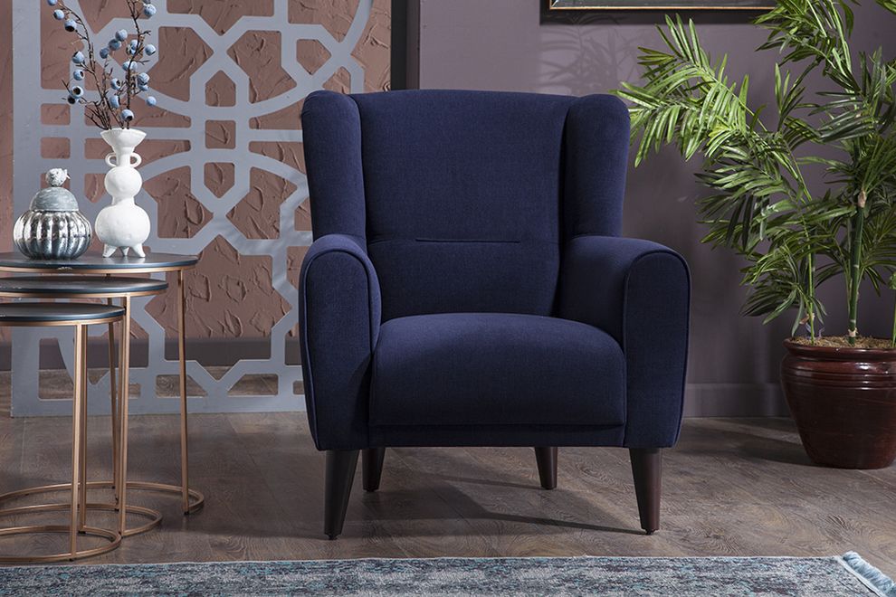 Navy casual style accent chair by Istikbal