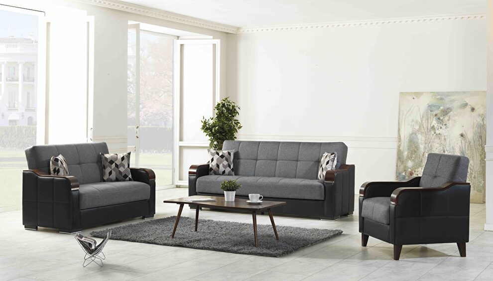 Gray / black two toned sleeper / storage sofa by Istikbal