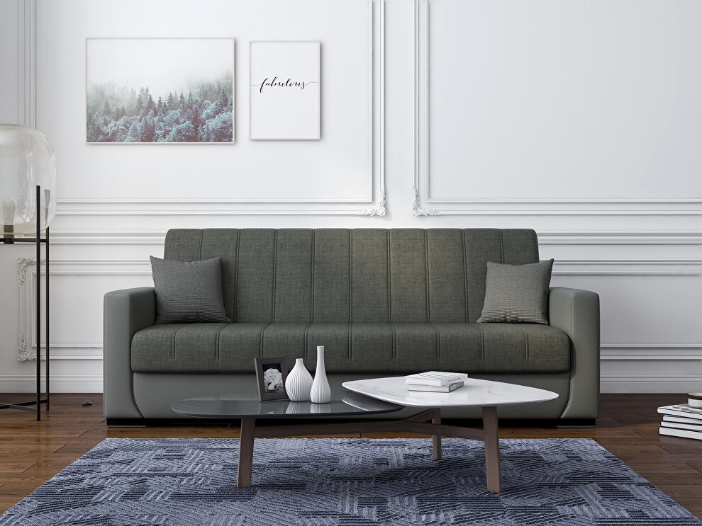 Versatile sofa / sofa bed in gray fabric by Istikbal