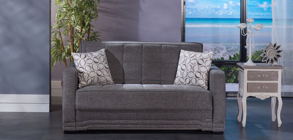 Gray modern pull-out sofa bed in fabric by Istikbal