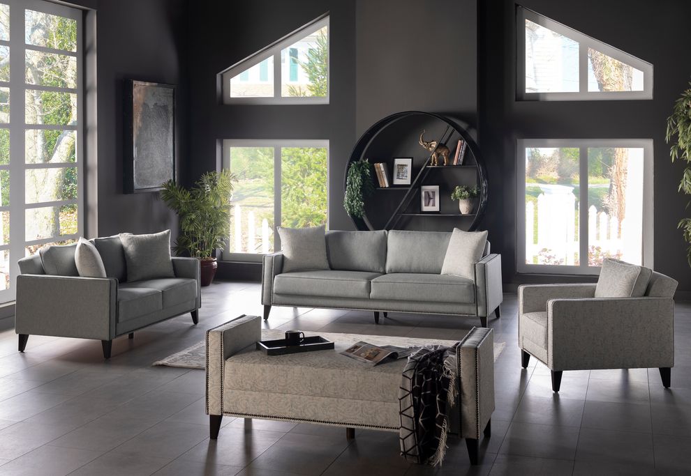 Contemporary gray fabric sofa w/ storage by Istikbal