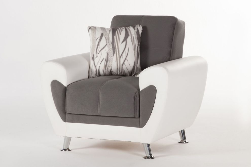 Gray Microfiber / Bycast Leather Chair by Istikbal