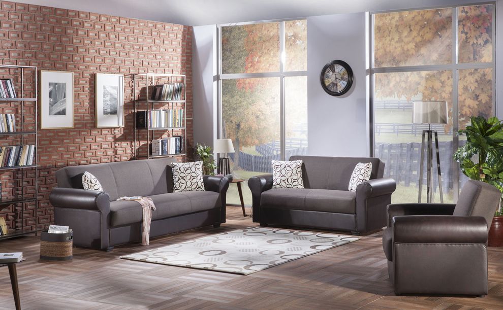 Diego brown fabric storage sofa / sofa bed by Istikbal