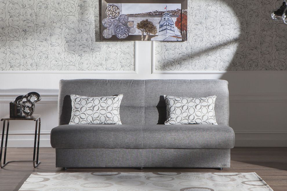 Diego gray fabric sofa bed w/ storage by Istikbal