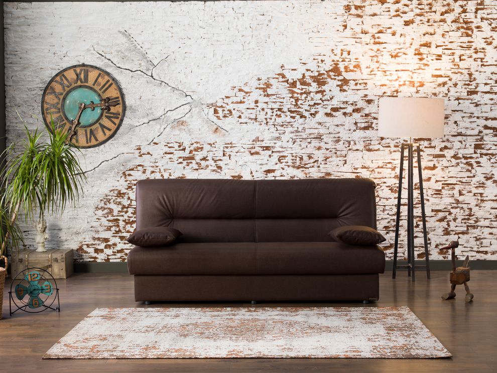 Chocolate fabric sofa bed w/ storage by Istikbal