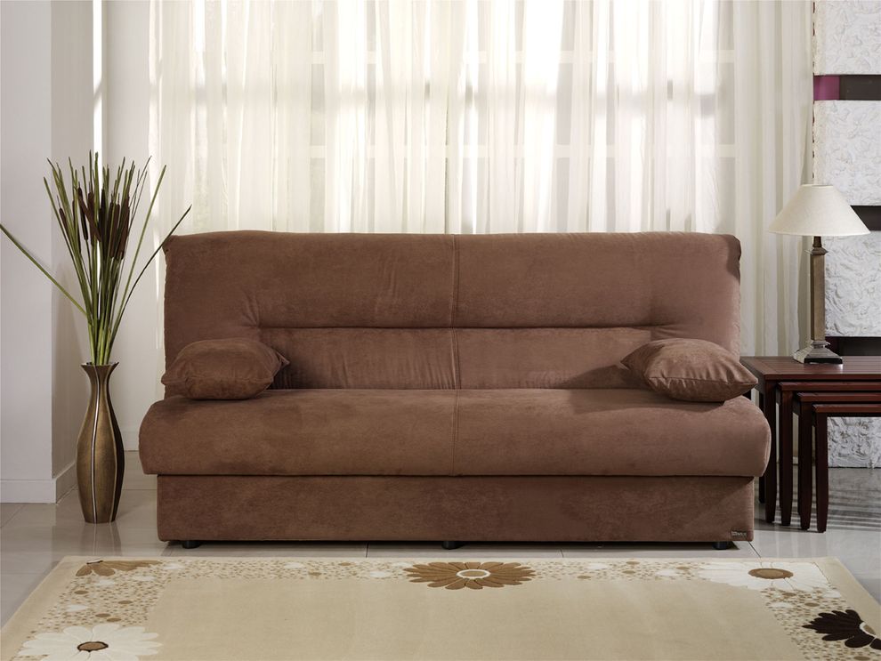 Truffle brown fabric sofa bed w/ storage by Istikbal