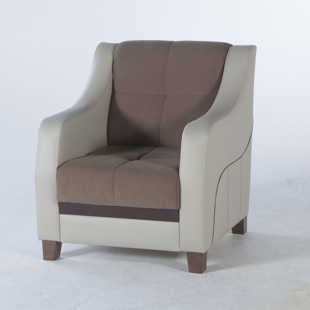 Fabric brown/cream chair by Istikbal