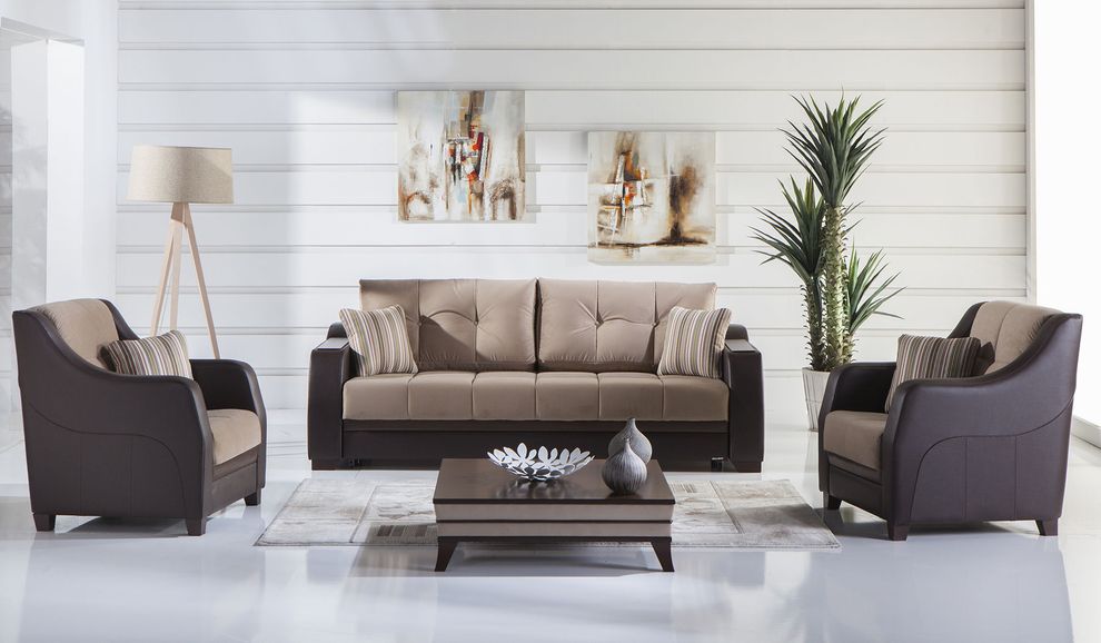Detailed lilyum fabric casual sofa bed w/ storage by Istikbal
