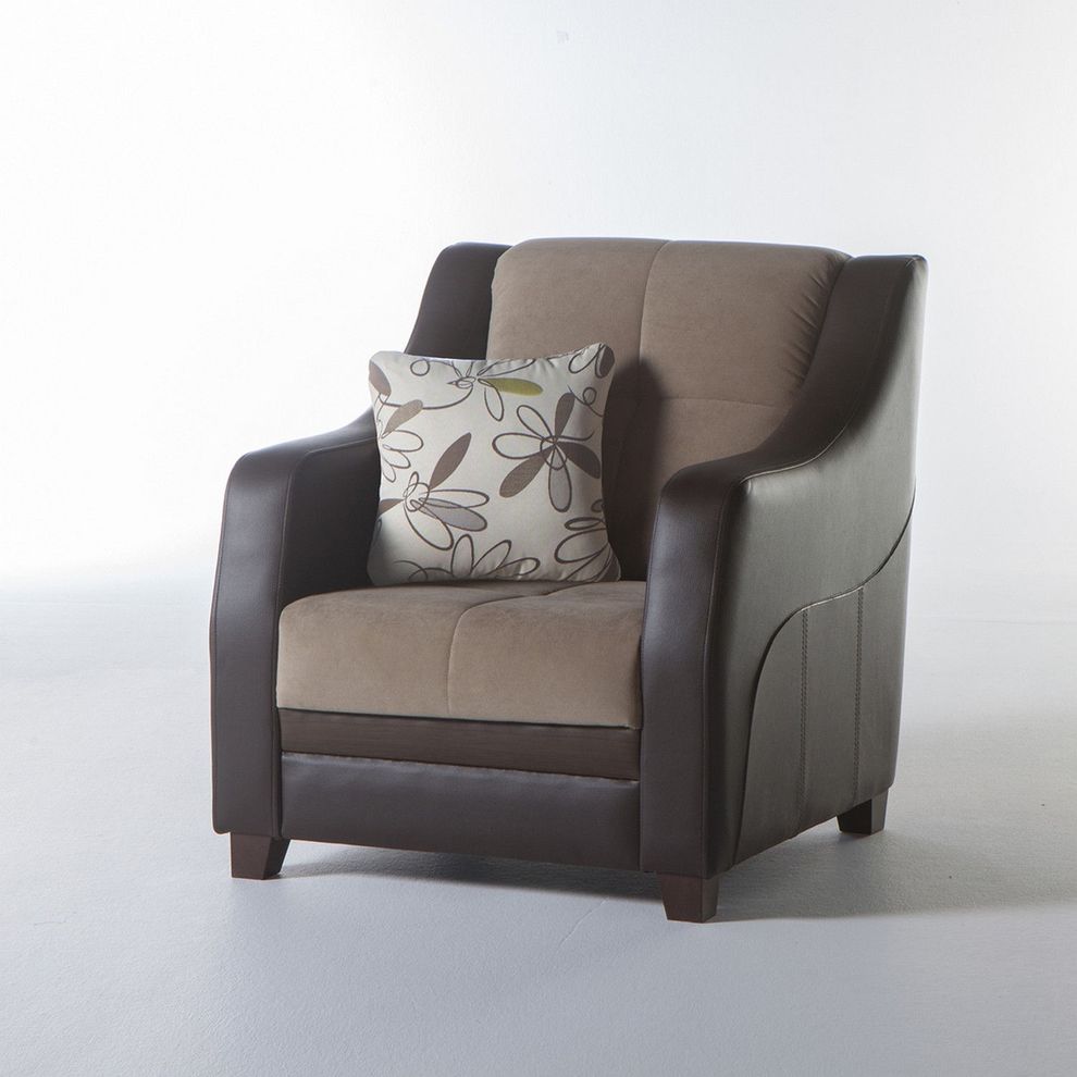 Fabric lilyum/cream chair by Istikbal