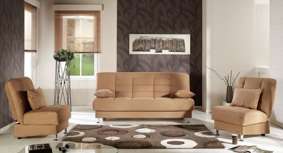 Modern affordable brown fabric sleeper sofa bed by Istikbal