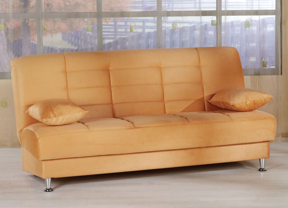Modern affordable orange fabric sleeper sofa bed by Istikbal