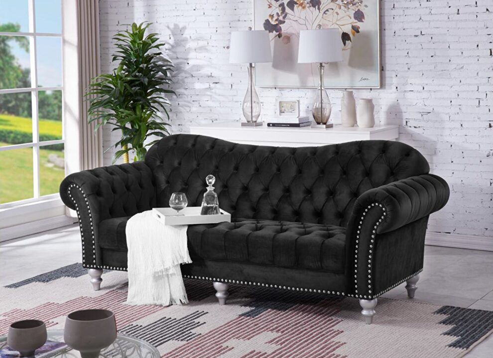 2pcs sofa and loveseat set in velvet fabric by Velvet Imports