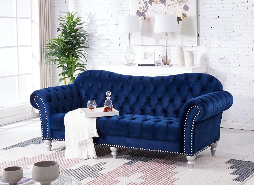 2pcs sofa and loveseat set in velvet fabric by Velvet Imports